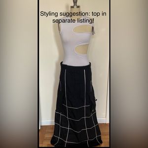 VINTAGE Goth Raver Skirt Reflective Unisex POCKETS!!!